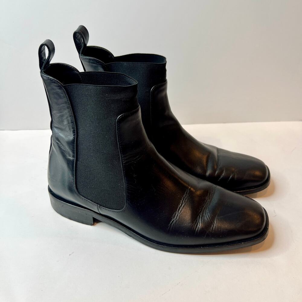 Everlane The Modern Chelsea Boot Womens 9 Black Leather Square Toe Bootie Italy